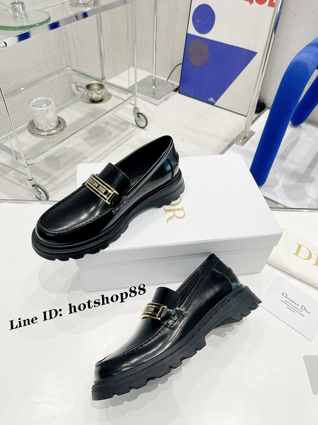 Dior時尚經典單品單皮鞋 迪奧2022早春樂福鞋 dx1386